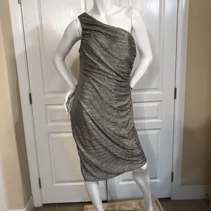 Connected Apparel one sleeve cocktail dress